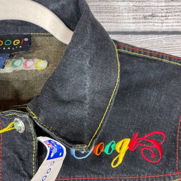 Coogi Vintage Embroidered Logo Colorful Denim Jean Trucker Jacket NWT Sz… - Picture 3 of 16